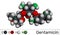 Gentamicin molecule. It is broad-spectrum aminoglycoside antibiotic. Molecular model. 3D rendering.