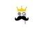 Gentelman prince crown mustache logo