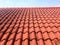 Genteng press as the roof of a house made of clay. Genteng is traditional roof from Indonesia. Stack of tiles, Genteng Indonesia