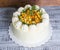 Gentle cream cheese cake with anise and kumquat