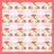 Gentle cute scarf pattern of flowers in trendy coral color on the beige background