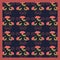 Gentle cute scarf pattern of flowers in trendy coral color on the navy background