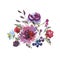 Gentle Fall Watercolor Vintage Greeting Card with Purple Chrysanthemum