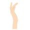 Gentle female hand in light beige minimalistic style with lines for sketching shapes, hand in free position side view