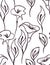 Gentle floral seamless pattern with a white background