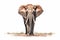 Gentle Giants: The Graceful Elephants in a Blank White Space