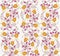 Gentle hand drawn seamless abstract vintage flower pattern.