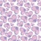Gentle hearts background. Pink and violet watercolor hearts on white backdrop. Seamless pattern