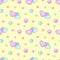 Gentle hearts watercolor seamless pattern