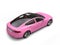 Gentle pink modern electric sports car - top down rear side view