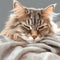 Gentle Ragamuffin Cat on Cozy Blanket