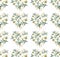 Gentle refined beautiful spring pattern of white beige powdery hearts lilies on white background