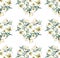 Gentle refined beautiful spring pattern of white beige powdery hearts lilies on white background pattern