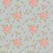 Gentle seamless cute summer pattern of flowers and leaves in trendy pastel colors.Random order.For textile, linen,wallpaper,