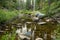 Gentle Waters Of Frog Creek Flow Through Rocky Basin In Yosemite