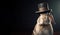 Gentleman, boss fluffy rabbit, hare in a hat, suit and tie. Banner header. AI generated