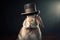 Gentleman, boss fluffy rabbit, hare in a hat, suit and tie. Banner header. AI generated