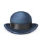 Gentleman bowler hat 3d isolated vintage design vector illustration