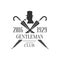 Gentleman Club Label Design With Crossed Umbrellas