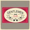 Gentleman club logo illustration.Vintage men`s club card with te