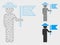 Gentleman Commander Vector Mesh Network Model and Triangle Mosaic Icon