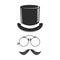 Gentleman fashion hat modern elegance black cap element top classic clothes vector illustration.