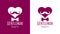Gentleman heart vector icon or logo, heart shape with tie mustache and glasses symbol, man club, male hipster style