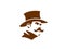 Gentleman with Mustache Classic Silhouette Logo