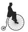 Gentleman On Penny Farthing Retro Silhouette