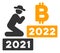 Gentleman Pray Bitcoin 2022 Raster Flat Icon