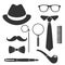 Gentleman`s vintage accessories icons set