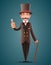 Gentleman Victorian Business Cartoon Character Icon English Background Retro Vintage Great Britain Design