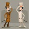 Gentleman Vintage Great Britain Victorian Businessman Cartoon Character