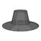 Gentlemans hat icon, black monochrome style