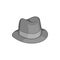 Gentlemans hat icon, black monochrome style