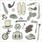 Gentlemans vintage accessories doodle set.