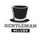 Gentlemen club logo in vintage style on white