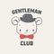 Gentlemen club. Vector illustration for kids clothing