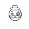 Gentlemen Emoji concept line editable vector, concept icon. Gentlemen Emoji concept linear emotion illustration