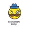 Gentlemen emoji vector line icon, sign, illustration on background, editable strokes