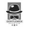 Gentlemen private club colorless logo label on white