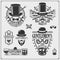 Gentlemen`s Club. Set of emblems, icons of accessories.