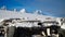 Gentoo penguins on snowy Wiencke Island in Antarctica.