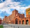 Genuine industrial architecture, with unplastered red brick buildings