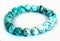 Genuine Larimar Round Beads Bracelet isolated on