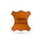 Genuine leather product tag, realistic abstract animal skin badge for quality leather goods