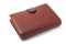 Genuine leather wallet, close-up, white background, isolate, many compartments for money, cards and documents