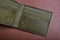 Genuine leather wallet, Detail of inside handcraft full grain vegetable tanned olive green wallet