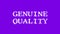 Genuine Quality cloud text effect violet isolated background