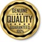 Genuine quality guaranteed 100% gold label, vector illustration